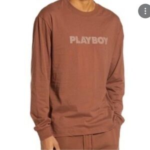 Playboy Pacsun Haus Brown Long Sleeve Graphic Tee Size Large